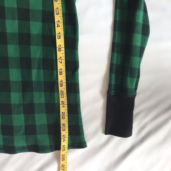 Victorias Secret Green Black Plaid Thermal Long Sleeve Sleep Shirt PJ Pajamas XS - Picture 6 of 7